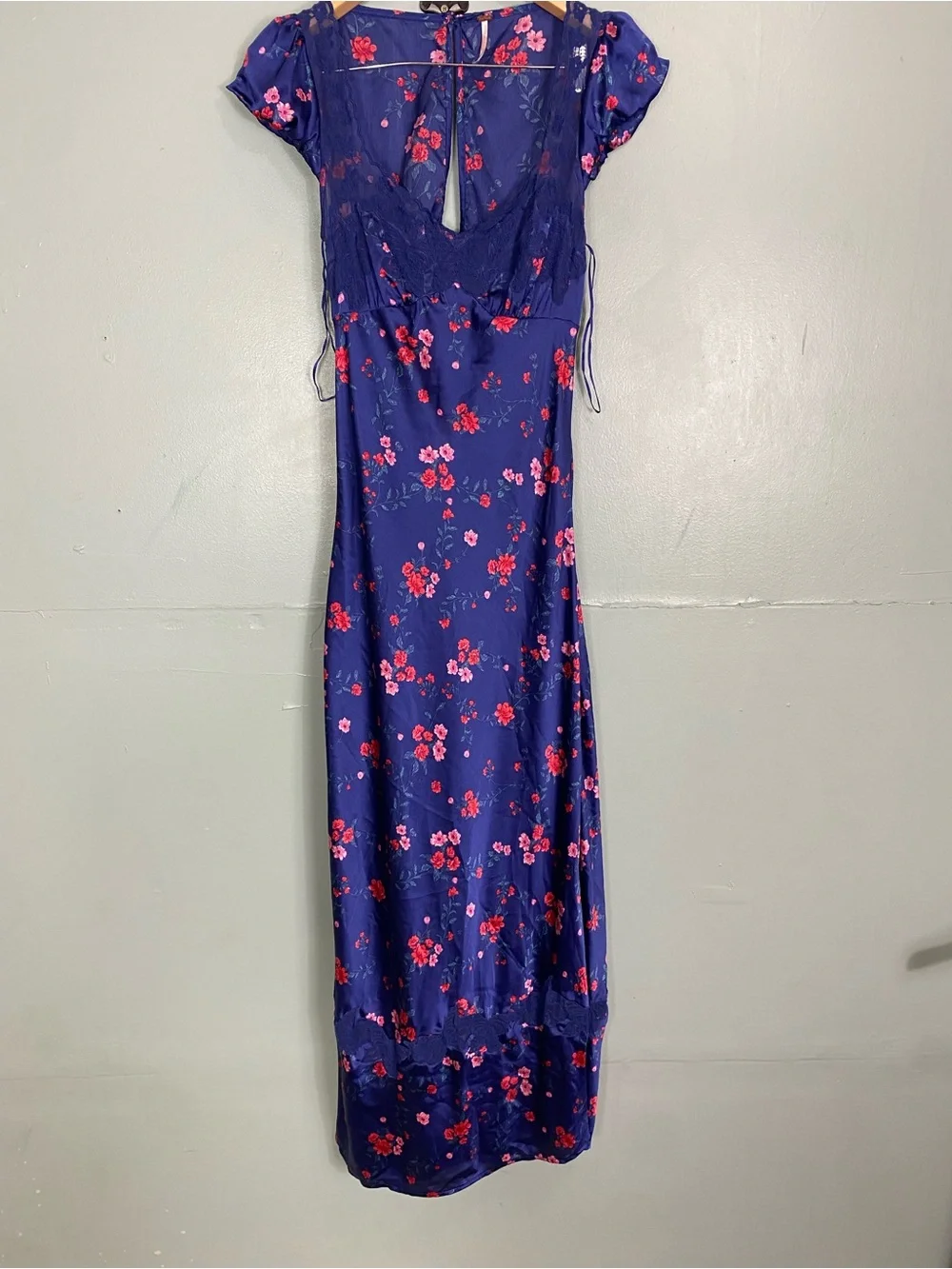Free People Butterfly Babe‎ Maxi Dress Blue Floral Cut Out Medium